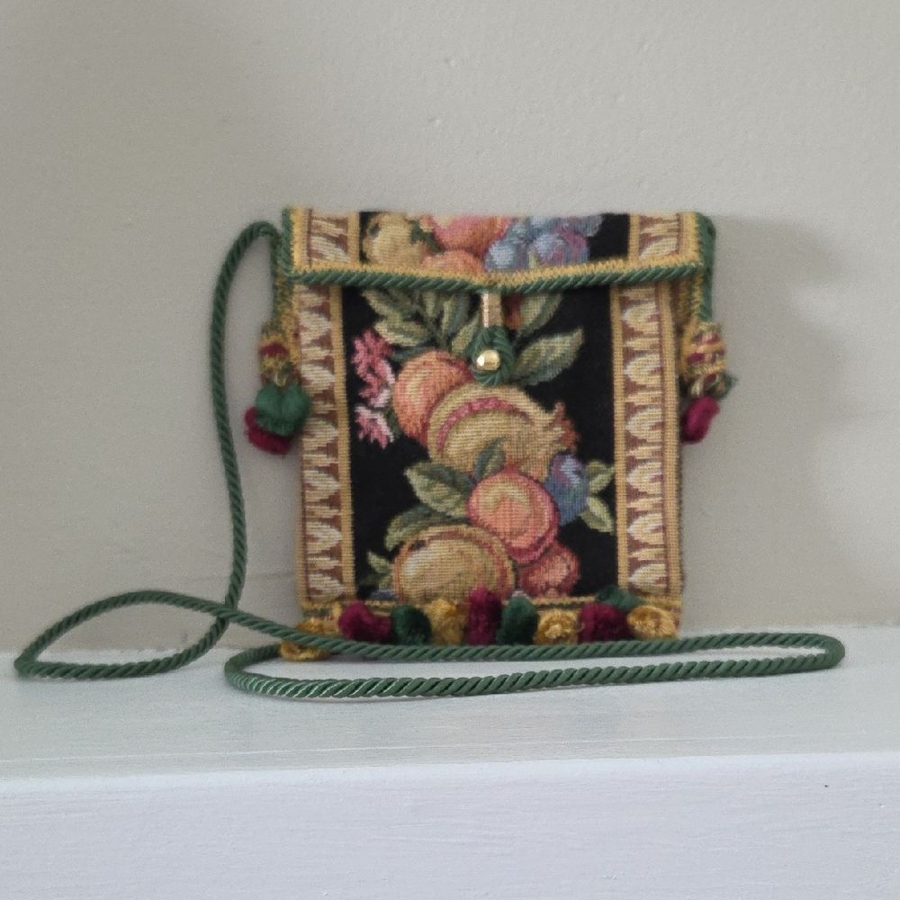 Floral Tapestry Crossbody Bag